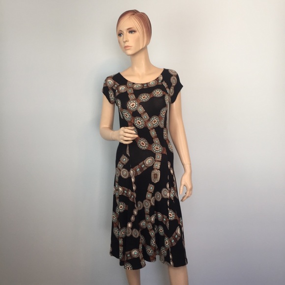 Lauren Ralph Lauren Dresses & Skirts - Lauren Ralph Lauren concho belt print A-line Dress